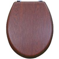 wolketon Sedile WC di alta qualità con sedile wc in legno MDF soft close con motivo auto-abbassante coprisedile antibatterico per famiglia 
