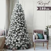 Albero Di Natale Innevato Royal 180cm 655 Rami Super Folto Effetto Neve Reale