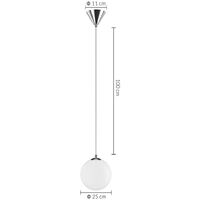 Lampadario Lampada Sospensione Sfera 25cm Design Moderno Paralume Vetro E27
