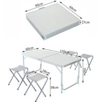 Tavolo Pieghevole In Alluminio 120cm | 3 Altezze Portatile Per Campeggio E Picnic