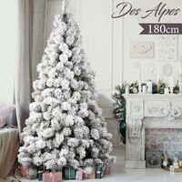 GYMAX Albero Di Natale Innevato 180 Cm Con Luci LED 240 Colori - 850 Rami PVC/PE, Pigne, Base Metallica Pieghevole - 3