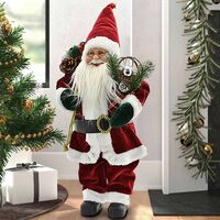Statuina Roman Babbo Natale Con Animali Atskirt – Decorazione Natalizia 39 Cm Rossa