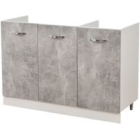 Mobile Sottolavello Cucina Componibile Mobiletto Colore Grigio Cemento 3 Ante