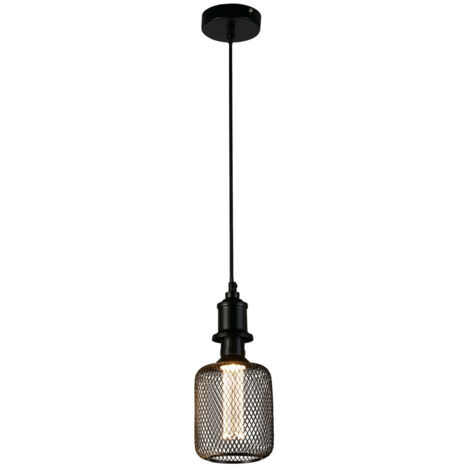 Searchlight Wire Mesh Lampe à Effet Drum Metal Noir (1/3)