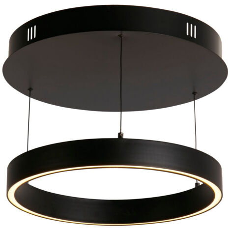 Searchlight Layla Suspension à commande gestuelle Noir, acrylique opale (1/5)