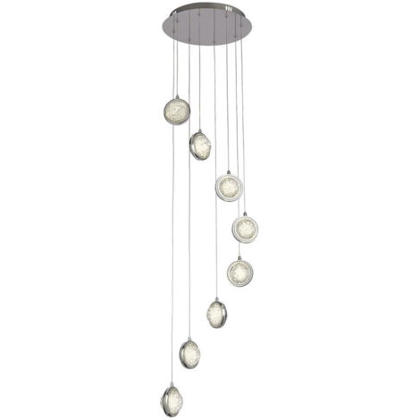 Suspension QUARTZ 8L MULTI DROP BUBBLE Verre diamètre 35cm led 8 x 4.5w 1832 lumens 4000k (1/3)