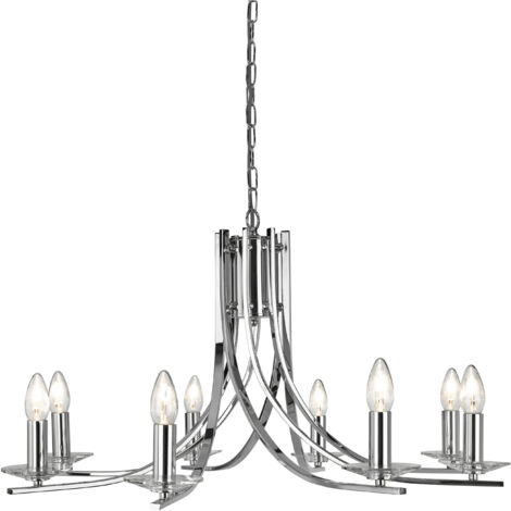 Searchlight Ascona - Lustre à 8 ampoules au fini chromé, E14 (1/4)