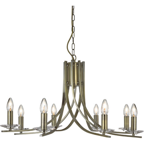 Searchlight Ascona - Lustre à 8 ampoules au fini laiton antique, E14 (1/5)