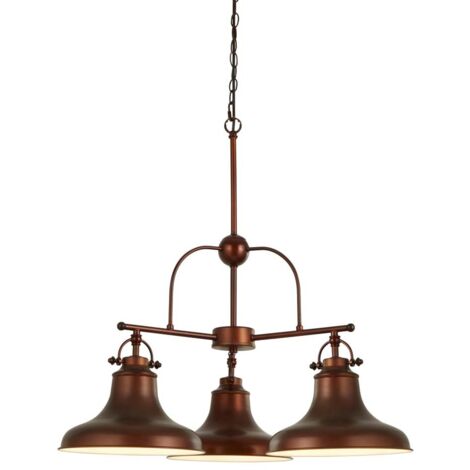 Searchlight Dallas - Luminaire suspendu à 3 ampoules marron, blanc, E27 (1/3)