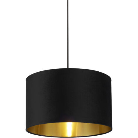 Abatjour velour noir avec interieur doré diamètre 40cm (1/4)