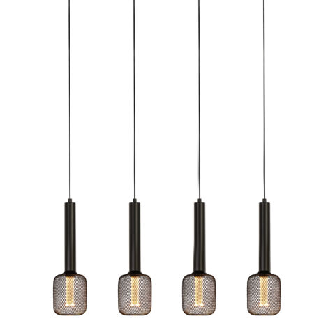 Suspension DULWICH 4L barre métal noir E27 max 4x60w (1/5)