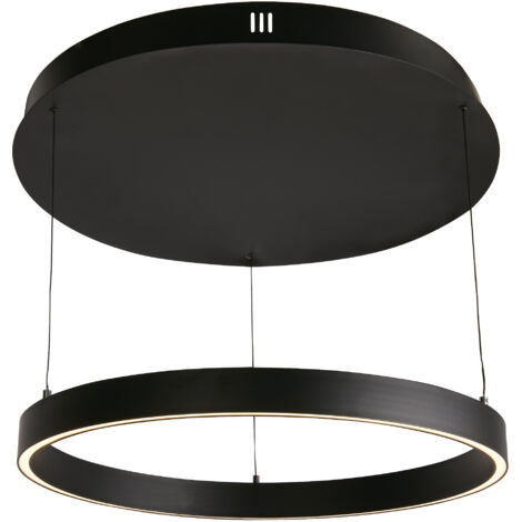 Layla Gesture Control Suspension Led Circulaire- métal noir et Diffuseur acrylique Opal diamètre 64cm 41w 5009 lumens 2000-4000k (1/4)