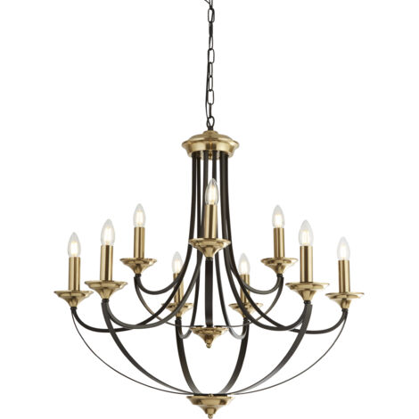 Searchlight Belfry - Luminaire suspendu à 9 bras, bronze foncé, brun, E14 (1/5)