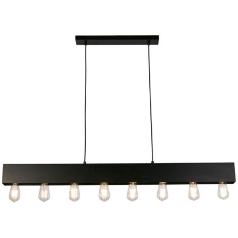 Searchlight Piano Luminaire suspendu pour bar à dîner à 8 lumières en métal noir mat (1/4)