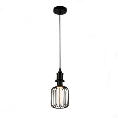 Ampoule Led déco DRUM CAGE métal noir effet filaire tambour E27 2700k 320lm 4,5W (1/3)