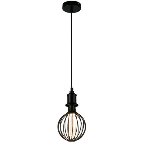 Ampoule Led déco GLOBE CAGE métal noir effet filaire sphère E27 2700k 320lm 4,5W (1/3)