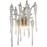 Searchlight Heritage Applique 2 lumières, métal doré et gouttes de verre transparent