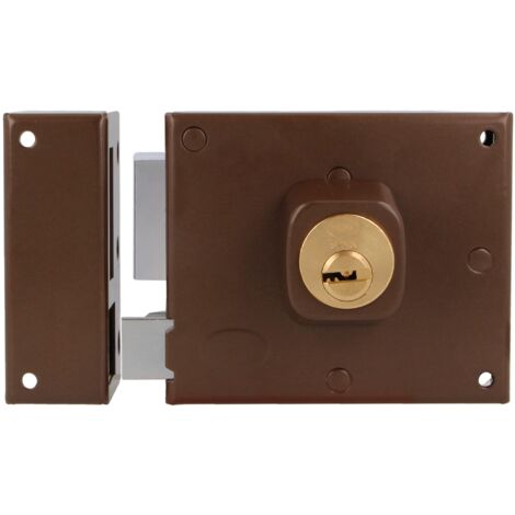 AMIG  Serrure en applique et verrous  72  100 x 85 mm  Acier  Marron - Gauche (1/4)