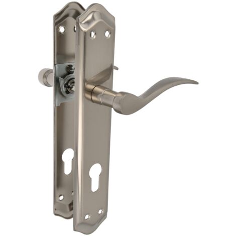AMIG  Poignées sur plaque à cylindre  BETA PB85  256 x 48 mm  Laiton  Chromé mat (1/4)