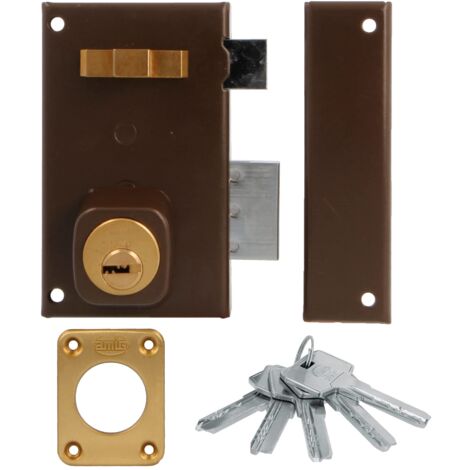 AMIG  Serrure en applique et verrous  75  67 x 112 mm  Acier  Marron - Droite (1/4)