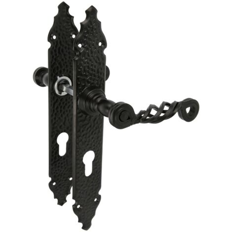 AMIG  Poignées sur plaque à cylindre  102PB  280 x 44 mm  Plaque d'acier, Poignée zamak  Noir (1/5)