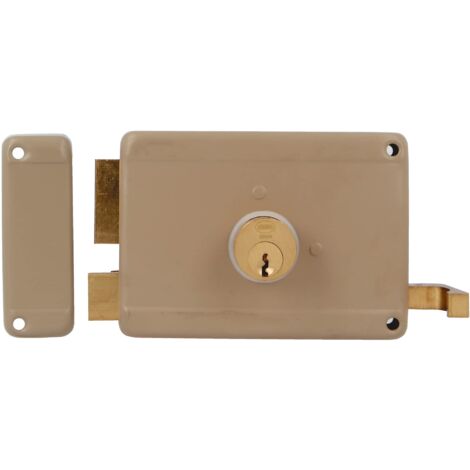 AMIG Serrure en applique et verrous 78 120 x 85 mm Acier Beige - Gauche (1/4)