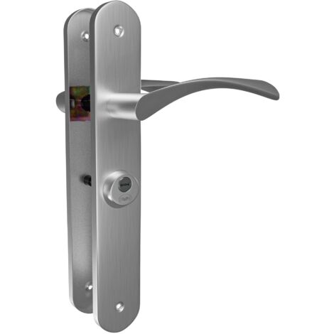 AMIG  Poignées sur plaque  ISHI+BOUTON 46  240 x 45 mm  Acier  Nickel brossé - Gauche (1/4)