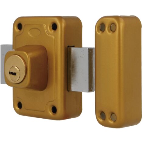 AMIG  Serrure en applique et verrous  81  96 x 66 mm  Acier  Émaillé or (1/5)