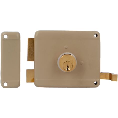 AMIG Serrure en applique et verrous 78 100 x 85 mm Acier Beige - Gauche (1/4)
