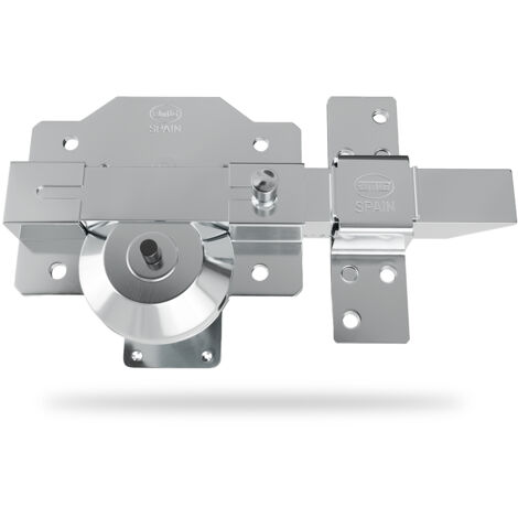 AMIG  Verrou haute sécurité  1R PLUS  90 x 154 mm  Acier  Chromé brillant - Gauche (1/5)