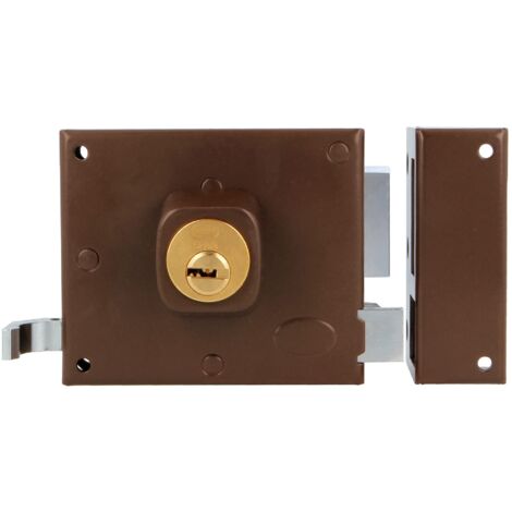AMIG  Serrure en applique et verrous  72  100 x 85 mm  Acier  Marron - Droite (1/4)