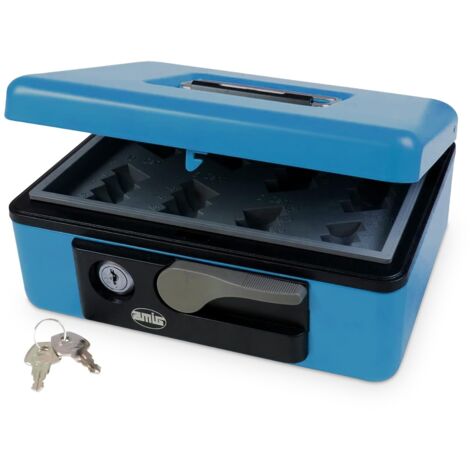 AMIG  Coffret à monnaie  2500  197 x 154 x 80 mm  Acier  Bleu (1/4)