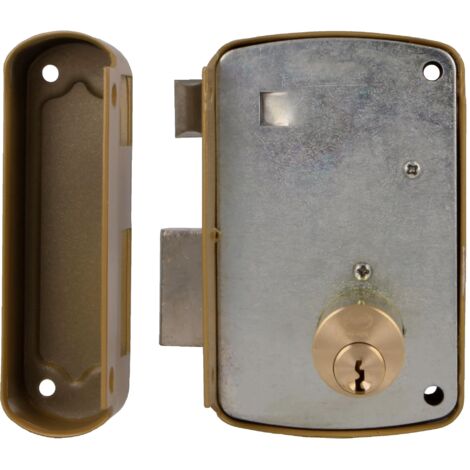 AMIG  Serrure en applique et verrous  75U  76 x 120 mm  Acier  Émaillé or - Droite (1/5)