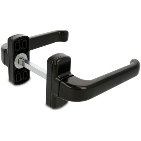 Poignée de porte en aluminium noir 132 x 70 mm – Tige carrée 8 mm – Compatible portes standard – Résistante à l'usure – Amig (1/5)