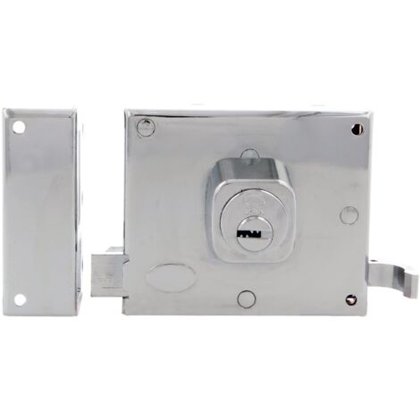 AMIG  Serrure en applique et verrous  72  100 x 85 mm  Acier  Chromé brillant - Gauche (1/4)