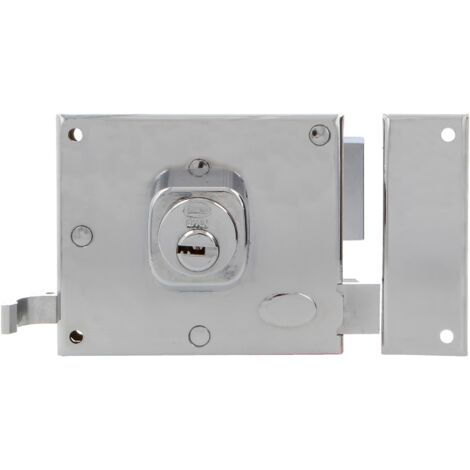 AMIG  Serrure en applique et verrous  72  100 x 85 mm  Acier  Chromé brillant - Droite (1/4)