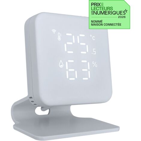 Konyks Climpac - Thermostat Wi-FI pour Climatiseurs et Pompes à Chaleur Air-Air, contrôle à Distance, Commande vocale, thermomètre et hygromètre intégrés