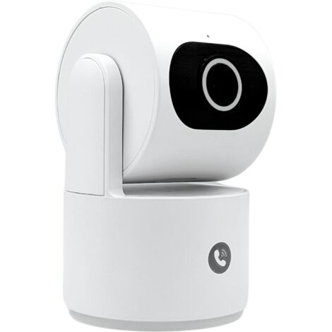 Konyks Camini Care 2 - Caméra de Surveillance intérieure WiFi, 3MP, Bouton d'appel vidéo et Sirène intégrée, Notifications Smartphone, Détection de Mouvement et Bruit, Compatible Google Home et Alexa (1/5)