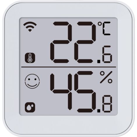 Konyks Termo 2 - Thermomètre Hygromètre connecté Wi-Fi, Grand écran, Lecture à distance, déclenche d'autres appareils Konyks en fonction des mesures, Compatible Alexa et Google Home