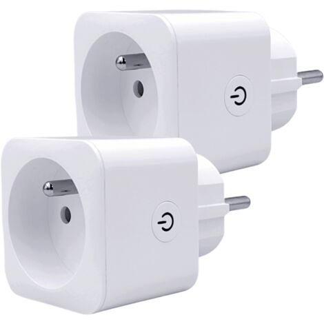 Konyks Priska FR Dual Pack - Lot de 2 Prises connectées Wi-FI + BT, 16A avec avec compteur de conso, programme et scénarios compatible Tuya, Alexa et Google Home (1/5)