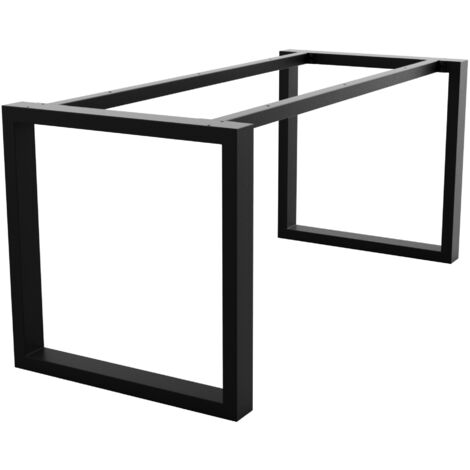 Metalopro – Pieds de table en métal noir trapèze – Acier lourd avec vis pré-percées – Pour tables basses et à manger 140x70x72 cm