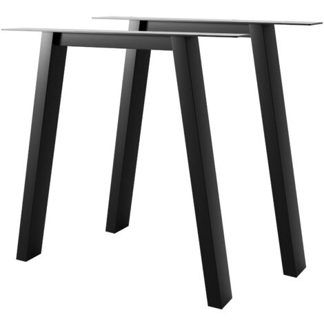 Metalopro – Pieds de table en métal – Set de 2 – Hauteur 72 cm – Revêtement en poudre – Charge lourde pour plateaux en bois et verre