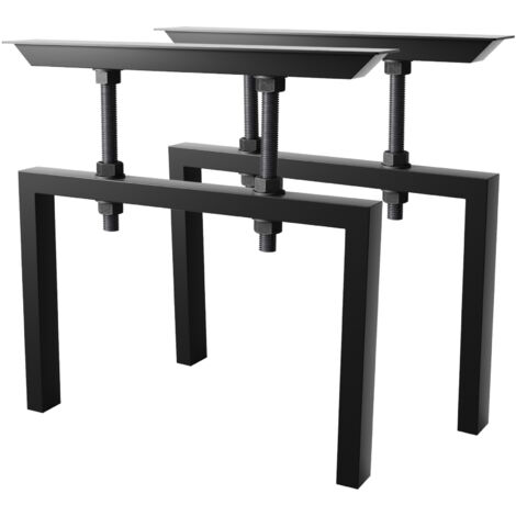 MetaloPro pieds de table en métal noir ETAMIN – Lot de 2 pieds robustes pour table basse, salle à manger, bureau 72 cm