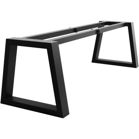 MetaloPro Extreme pieds de table en métal noir forme trapèze – Design industriel robuste pour salon ou bureau 280x80x72 cm