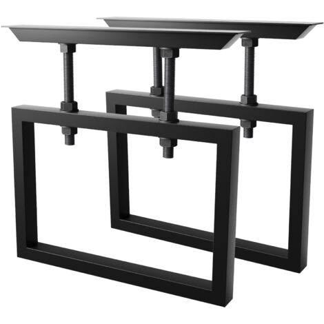 MetaloPro pieds de table en métal noir ETA – Lot de 2 pieds robustes pour table basse, salle à manger, bureau 72 cm (1/5)