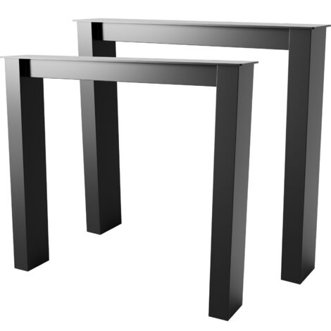 MetaloPro Extreme 2x pieds de table en métal noir 72 cm – Pieds robustes en acier pour table à manger, salon, bureau ou table basse (1/5)