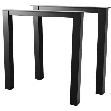 Metalopro – Set de 2 pieds de table en métal – Pieds en U 72x70 cm – Construction robuste pour plateaux lourds – Montage facile avec trous pré-percés