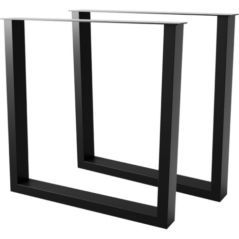 MetaloPro Set de 2 pieds de table en Métal, Pied pour meubles - Pieds en U - 72x70 cm (1/5)