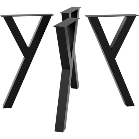 MetaloPro 4x pieds de table en métal – Acier noir durable pour table basse, table à manger, bureau, salon 72 cm (1/5)
