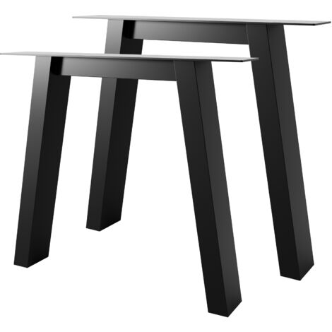 MetaloPro Extreme 2x pieds de table en métal noir 72 cm – Pieds robustes en acier pour table à manger, salon, bureau ou table basse